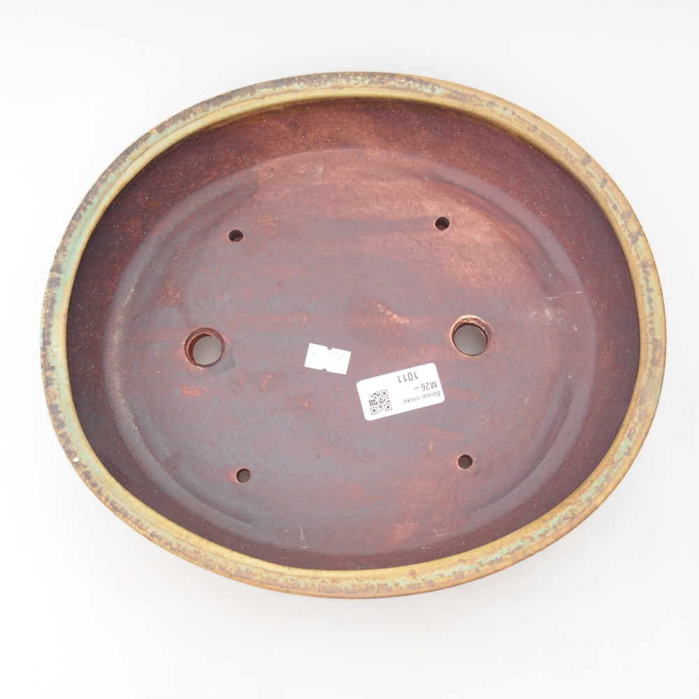 Keramická bonsajová miska 28 x 24,5 x 6 cm, zelená