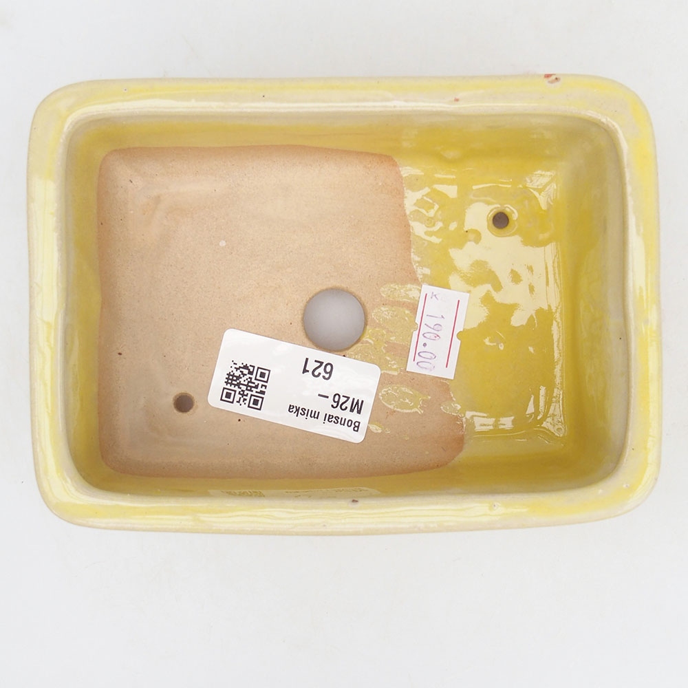 Keramická miska na bonsaje 13,5 x 10 x 4,5 cm, žltá