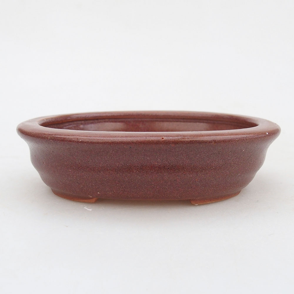 Keramická miska na bonsaje 12 x 10 x 3 cm, bordová