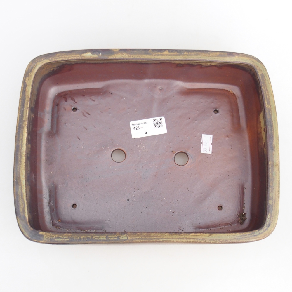 Keramická miska na bonsaje 26,5 x 20,5 x 7 cm, zelená