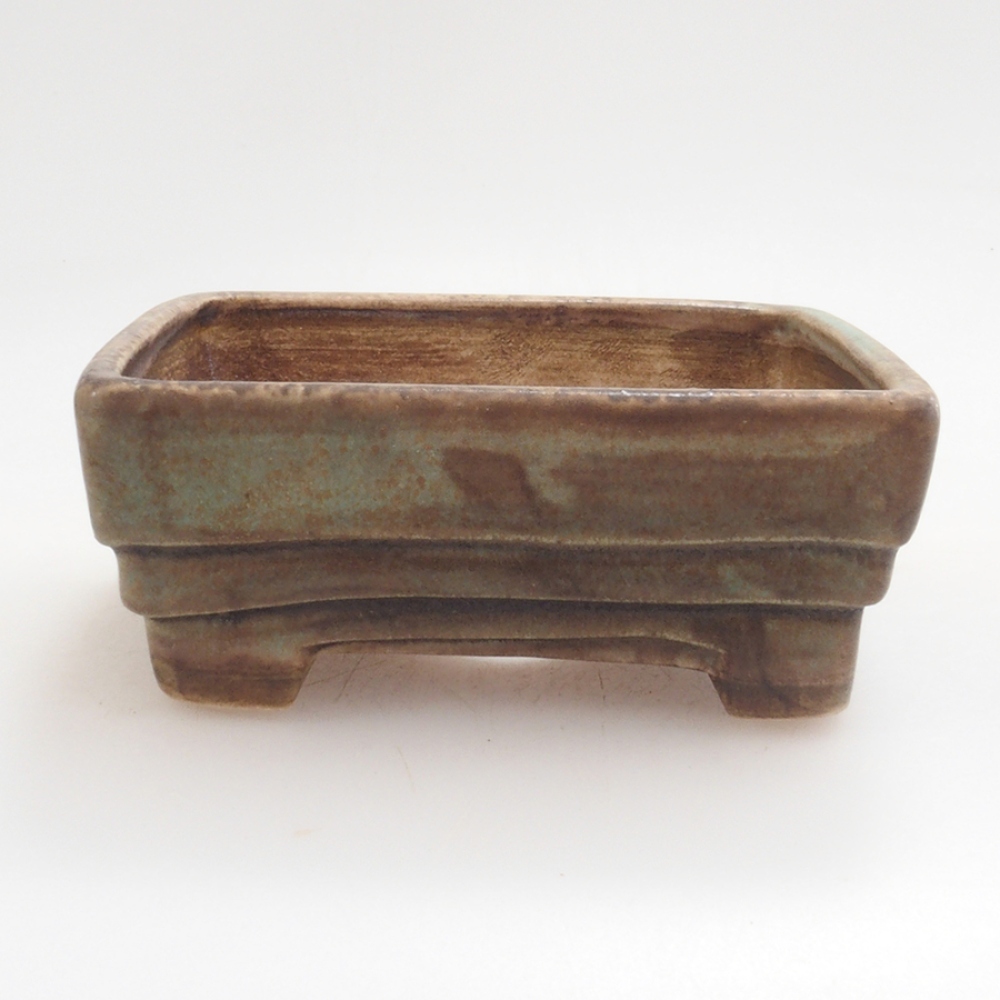 Keramická bonsai miska 9 x 7,5 x 3,5 cm, farba zelena