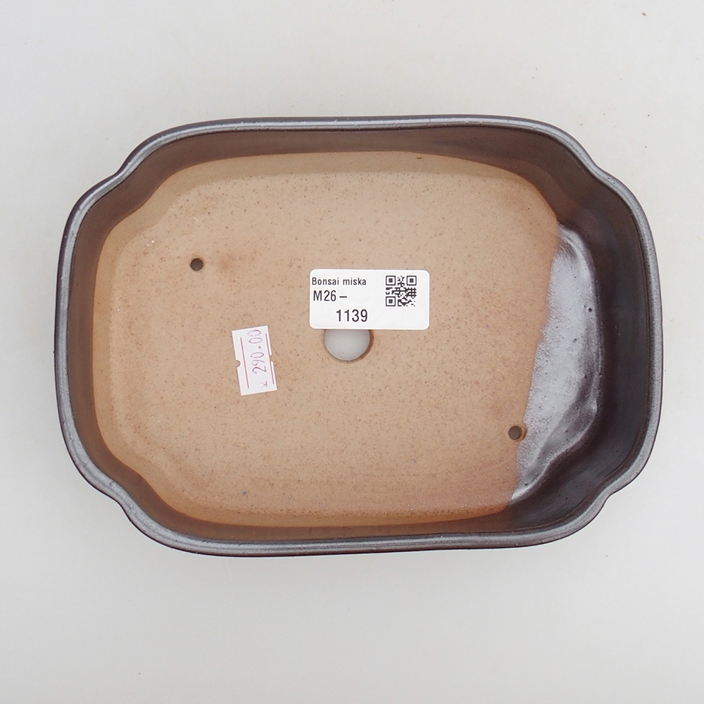 Keramická miska na bonsaje 18 x 13 x 5 cm, hnedá