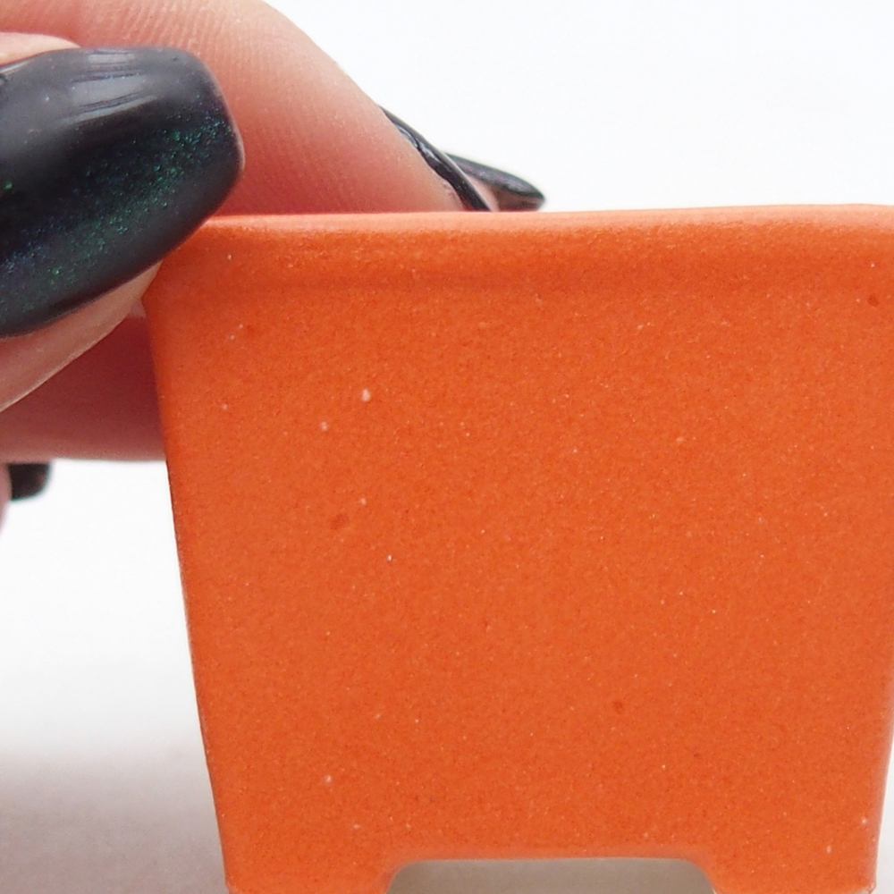 Mini bonsajová miska 3,5 x 3,5 x 3 cm, oranžová