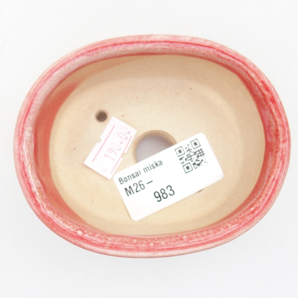 Keramická bonsajová miska 9 x 7,5 x 3,5 cm, farba červená