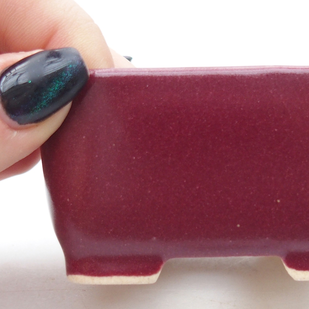 Mini bonsajová miska 7 x 7 x 4 cm, bordová