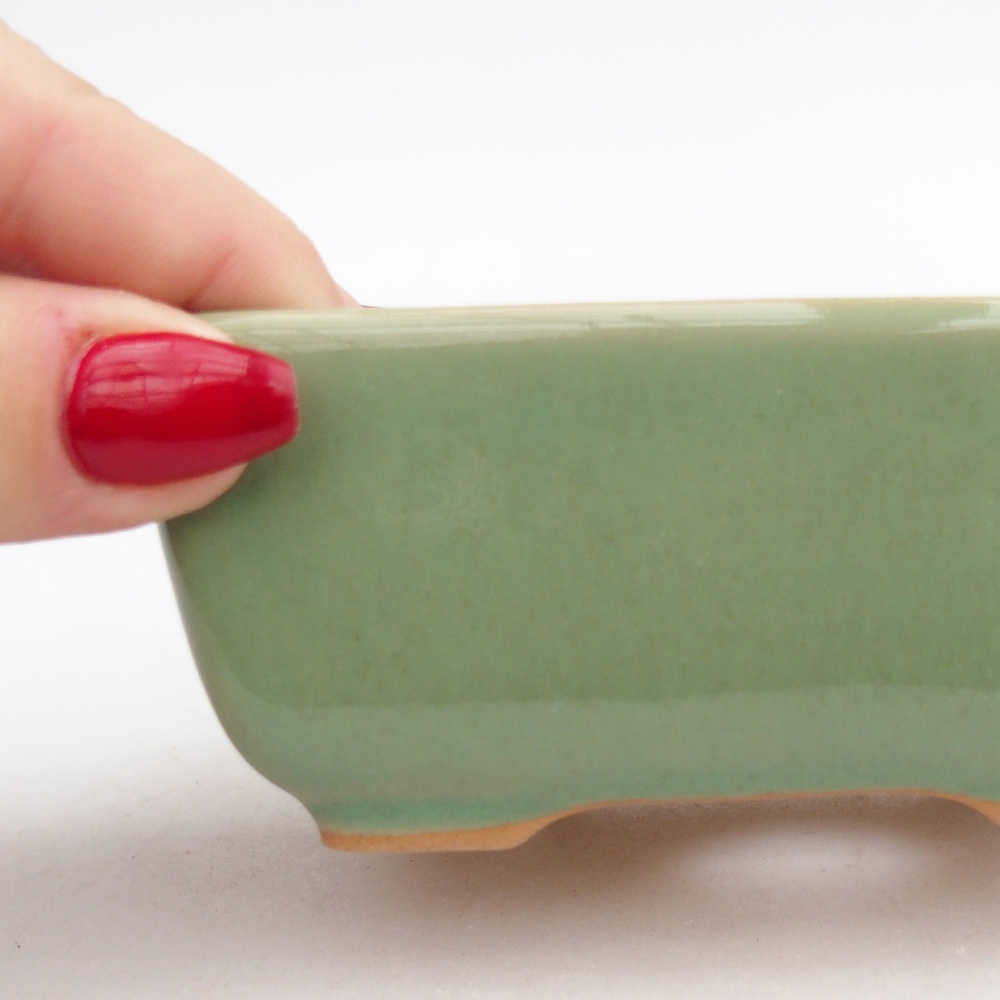 Keramická miska na bonsaje 10,5 x 7,5 x 4,5 cm, zelená