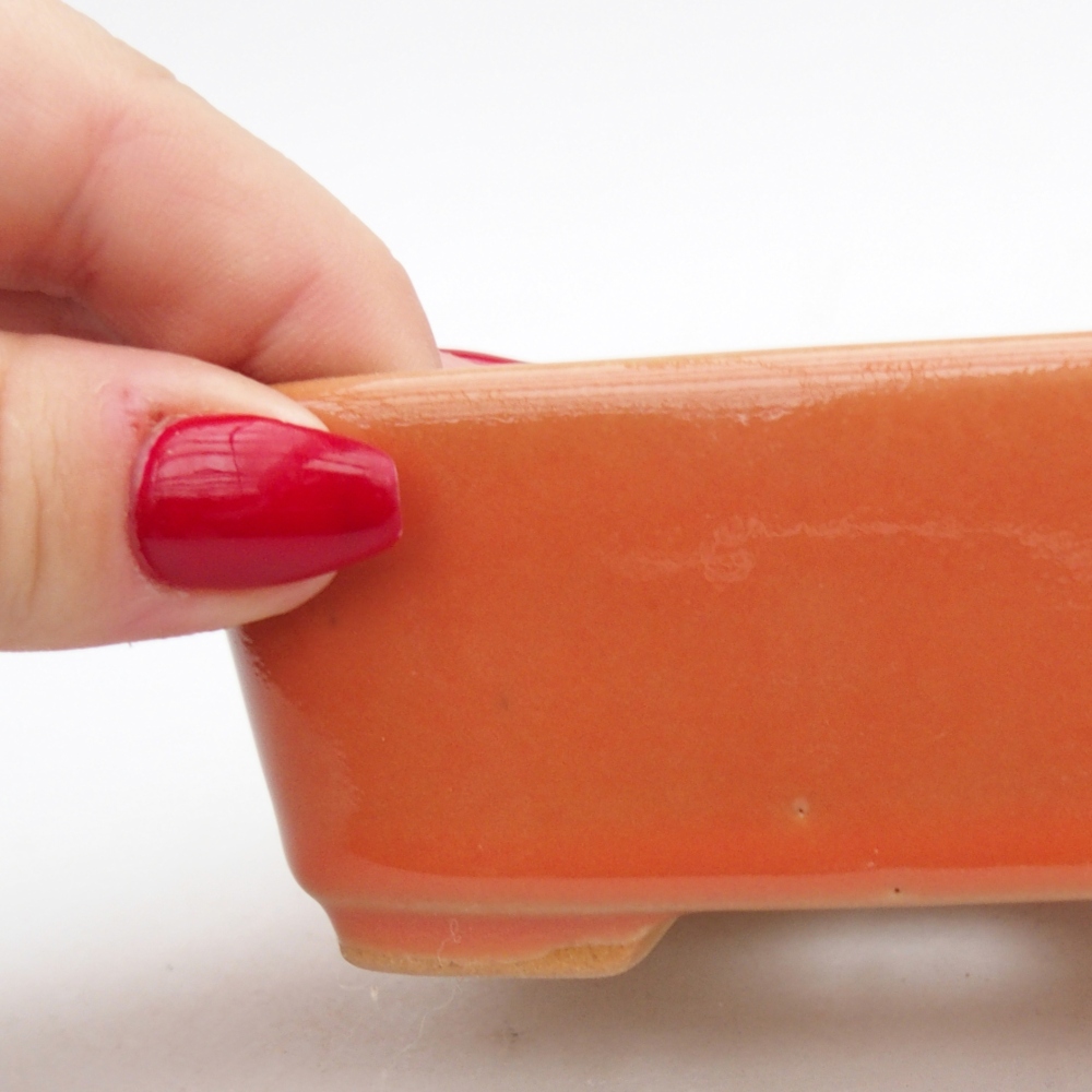 Keramická miska na bonsaje 10,5 x 8,5 x 4 cm, oranžová