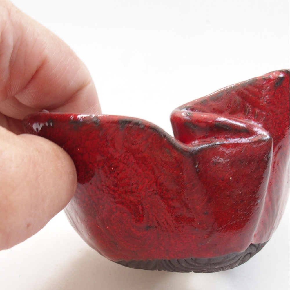 Keramická Škrupina 9 x 8 x 6 cm , farba červená