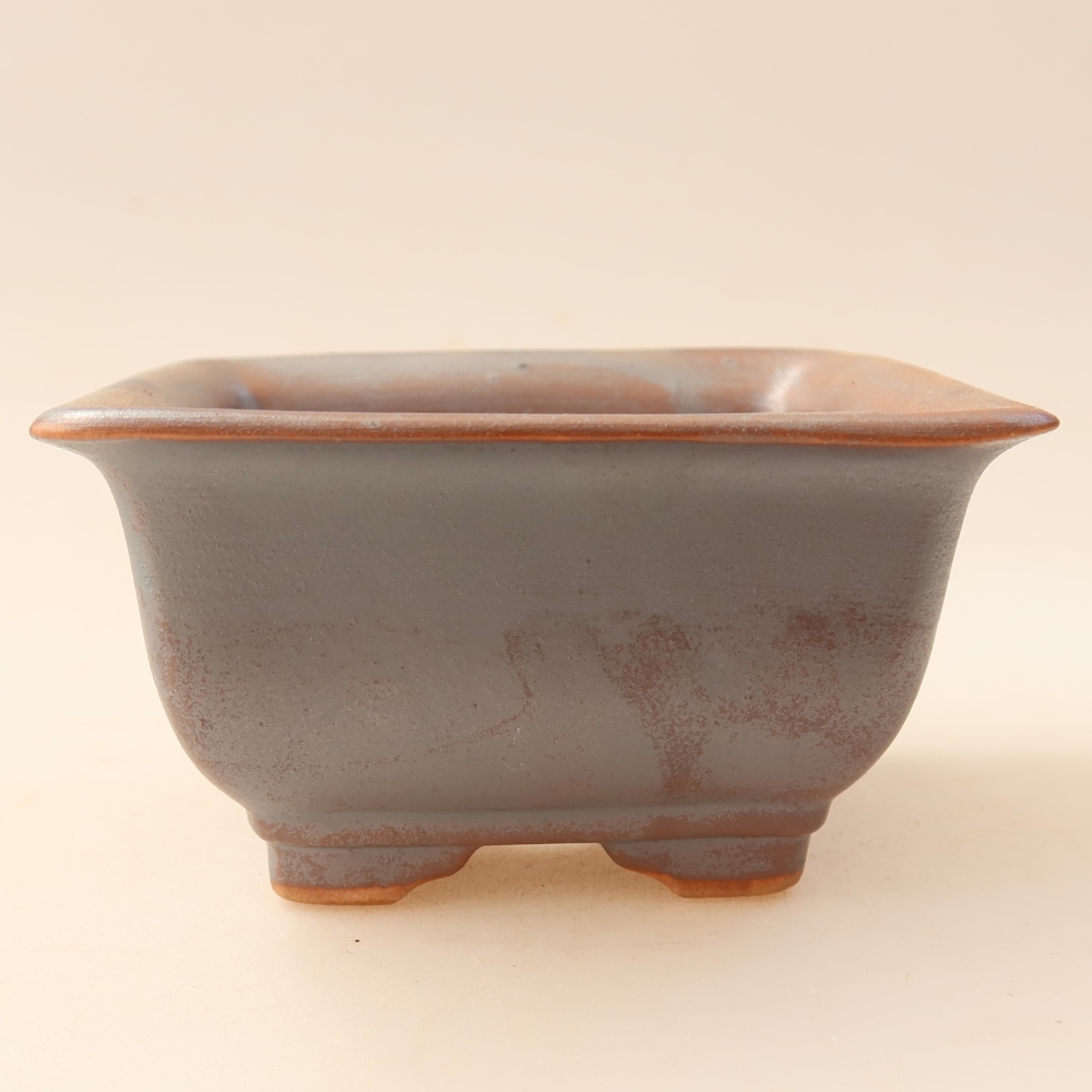 Keramická miska na bonsai 9,5 x 9,5 x 5,5 cm, farba: kovová