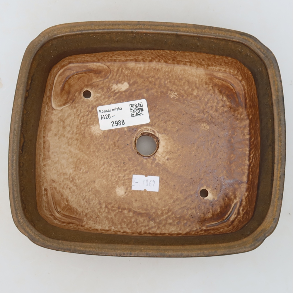 Keramická miska na bonsaje 20 x 17,5 x 6 cm, farba hnedá