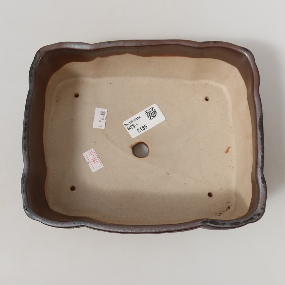 Keramická miska na bonsaje 20,5 x 17,5 x 7 cm, farba: kovová