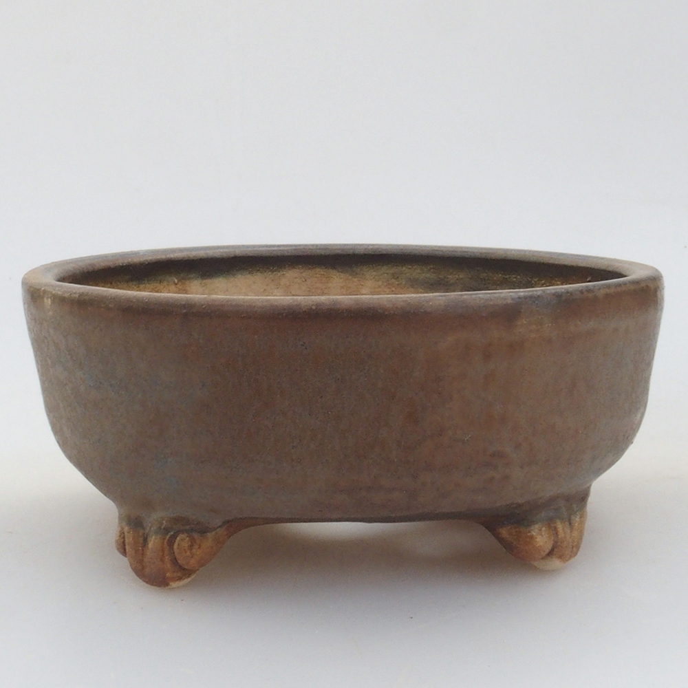 Keramická bonsai miska 10,5 x 10,5 x 4,5 cm, farba hnedá
