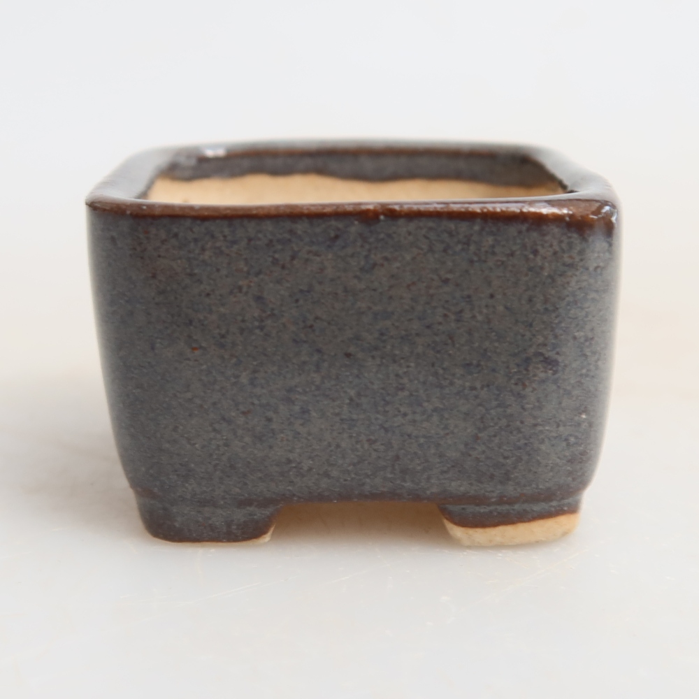 Keramická miska na bonsaje 3,5 x 3,5 x 2,5 cm, farba sivá