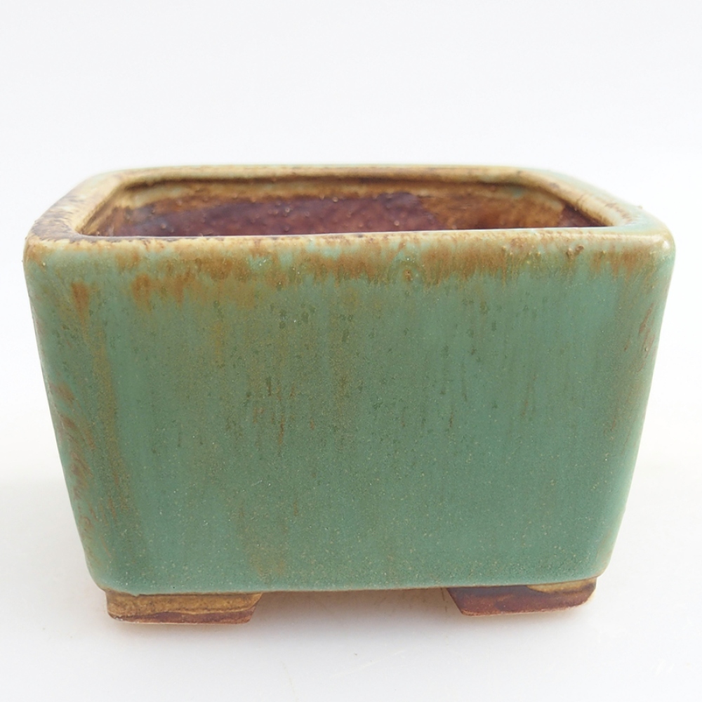 Keramická miska na bonsaje 8 x 8 x 5,5 cm, zelená