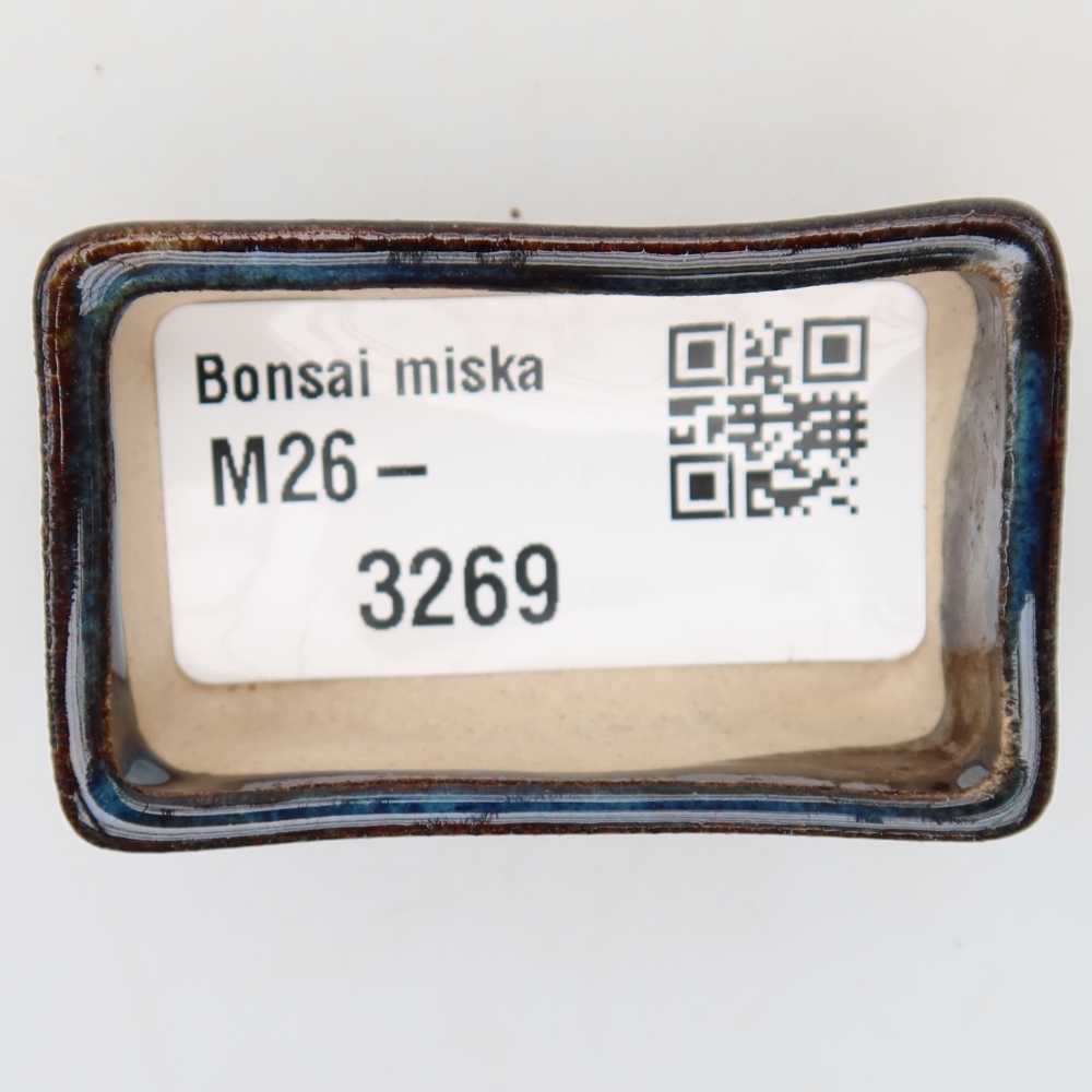 Keramická miska na bonsaje 5 x 3 x 2 cm, farba modrá