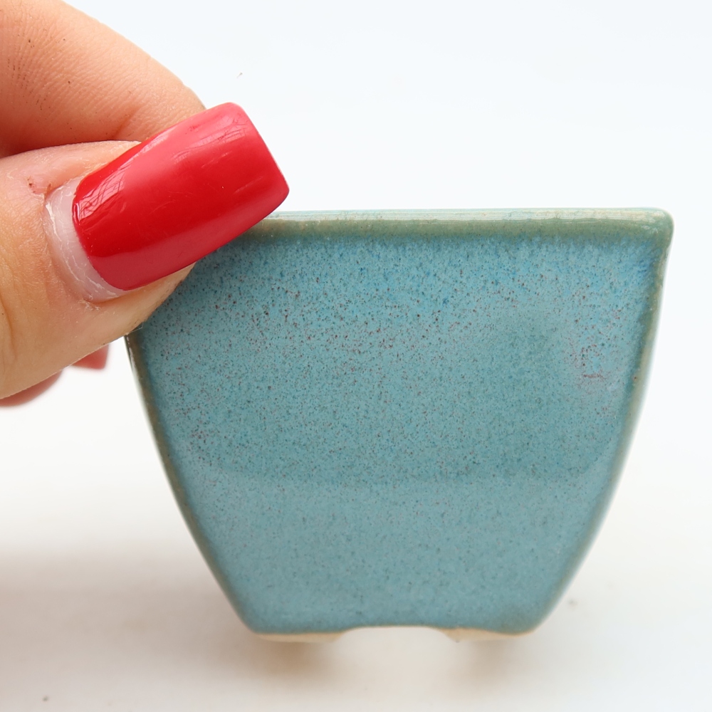 Keramická miska na bonsaje 5,5 x 5,5 x 4,5 cm, farba modrá