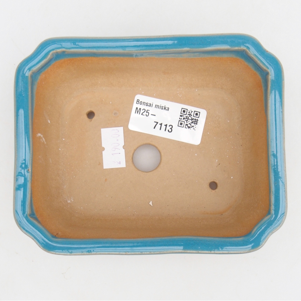 Keramická miska na bonsaje 14 x 11 x 4 cm, farba modrá