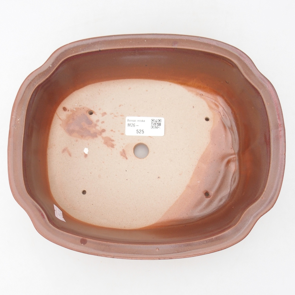 Keramická miska na bonsaje 25 x 21 x 7,5 cm, bordová