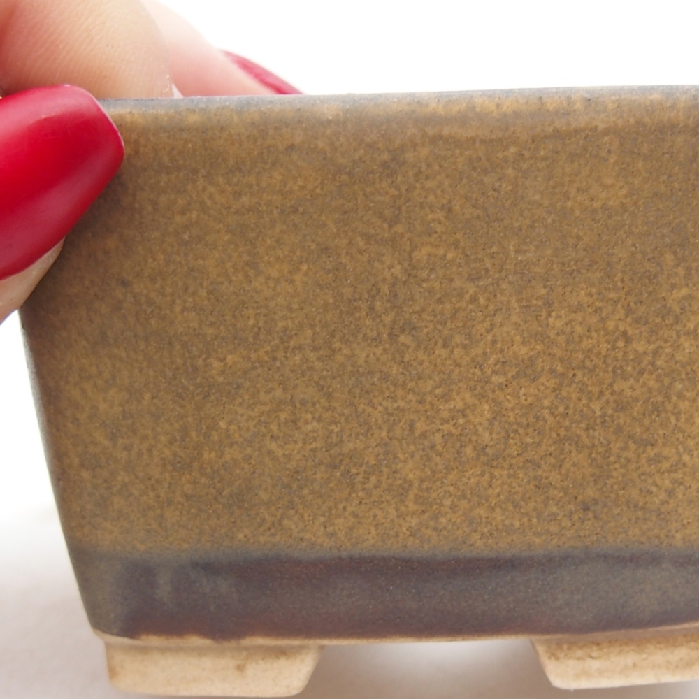 Keramická miska na bonsaje 6 x 6 x 4,5 cm, farba hnedá