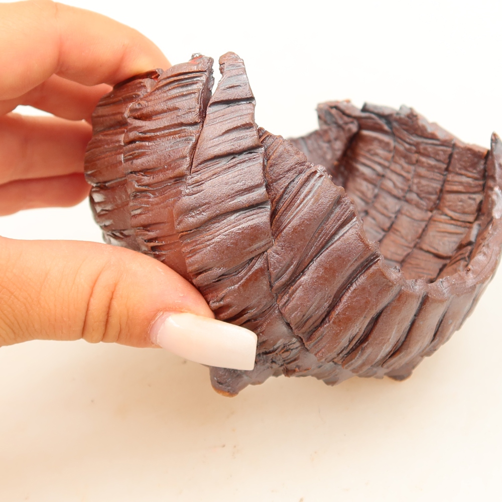 Keramická škrupina  9,5 x 9,5 x 7 cm, farba hnedá