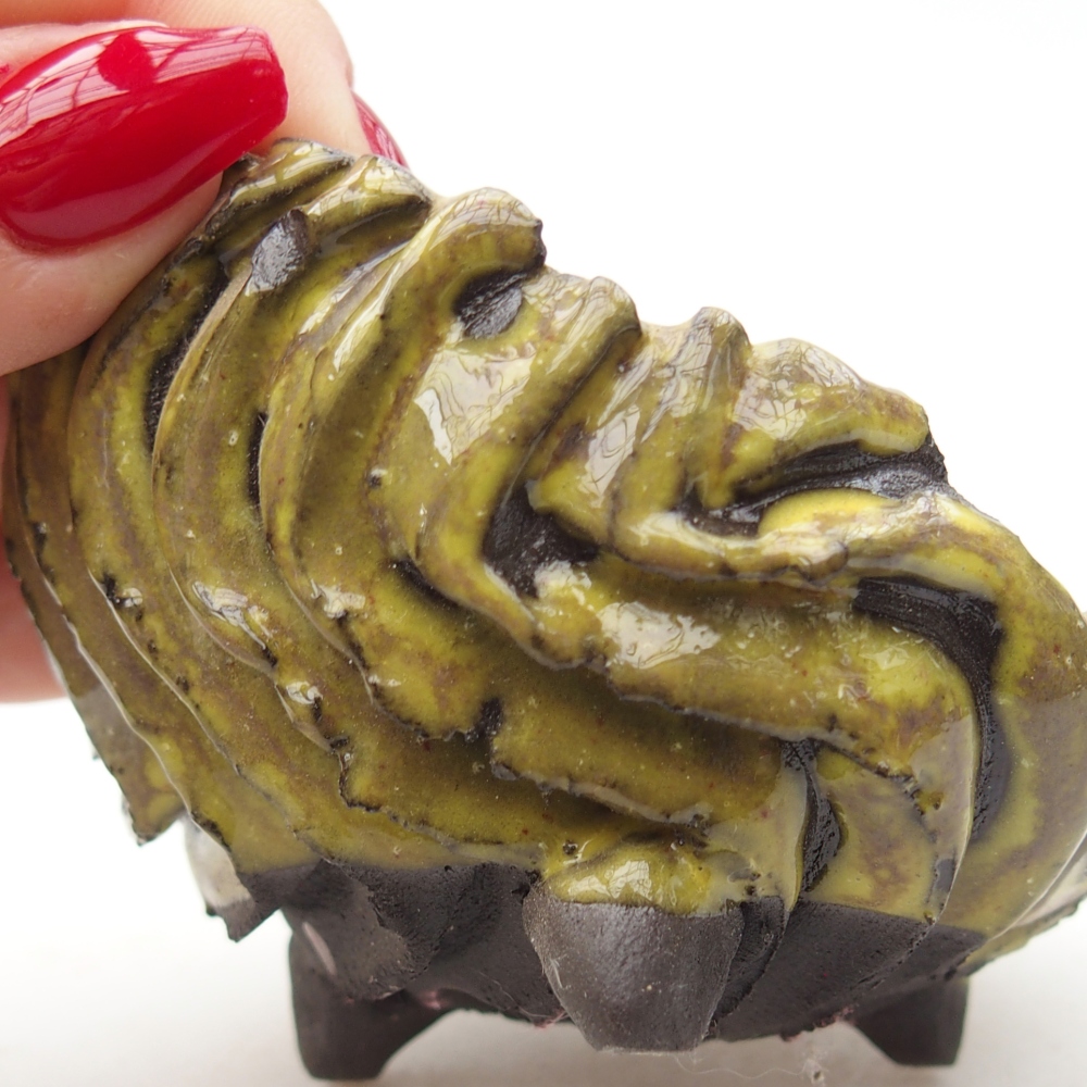 Keramická mušľa 8,5 x 8 x 6 cm , žltá