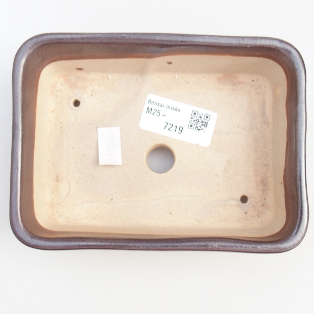 Keramická bonsajová miska 14,5 x 10,5 x 4,5 cm, farba kovu