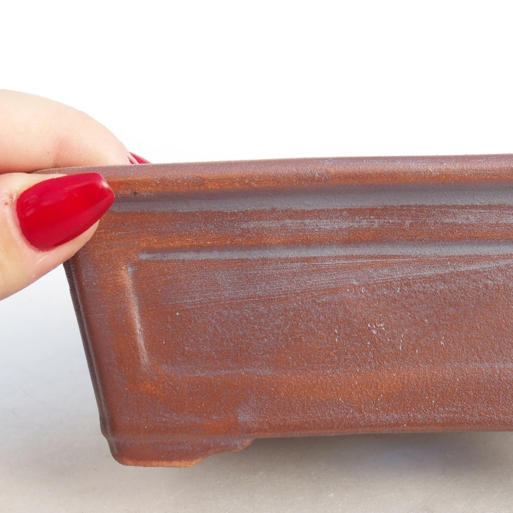 Keramická bonsajová miska 13,5 x 10 x 5,5 cm, farba kovu