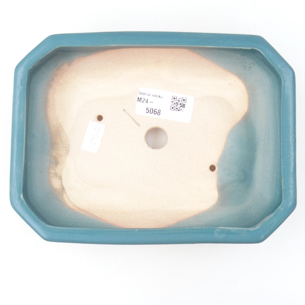 Keramická bonsai miska 18,5 x 13,5 x 4 cm, farba modra