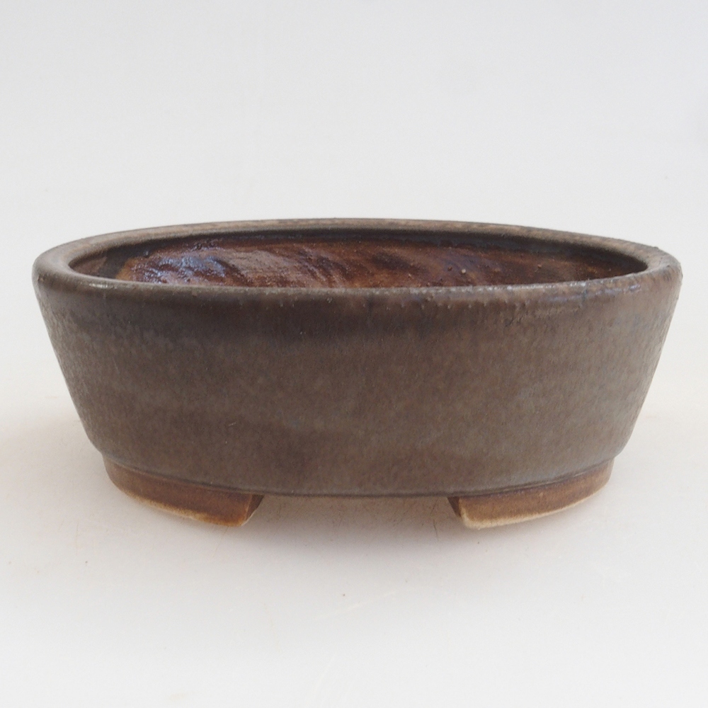 Keramická bonsai miska 9,5 x 8 x 3 cm, farba hnedá