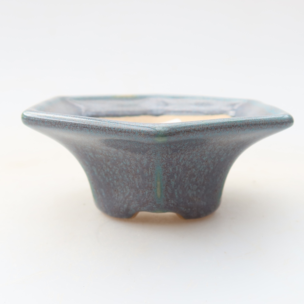 Keramická miska na bonsaje 8 x 7 x 3,5 cm, farba sivá