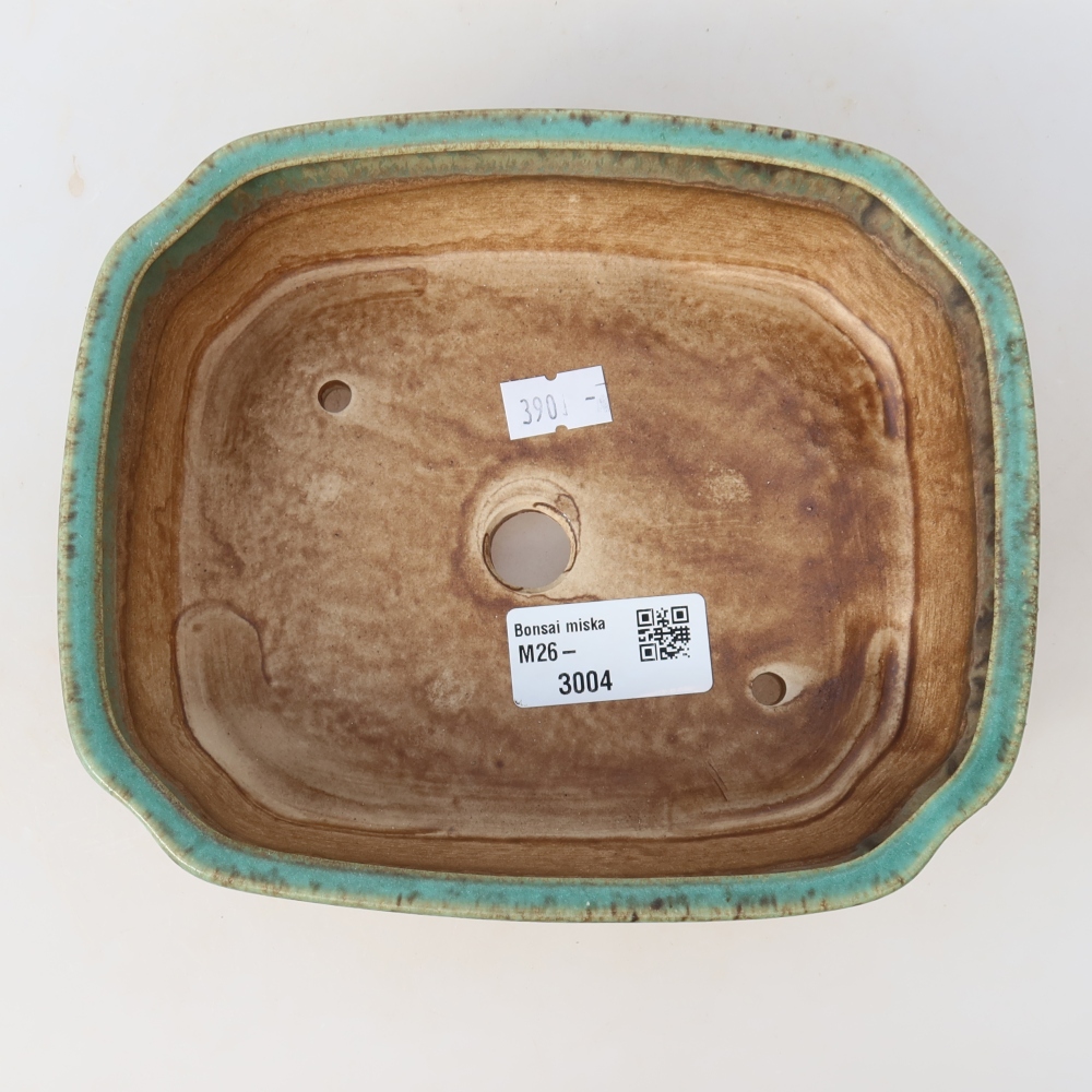 Keramická miska na bonsaje 17,5 x 14,5 x 5 cm, farba zelená