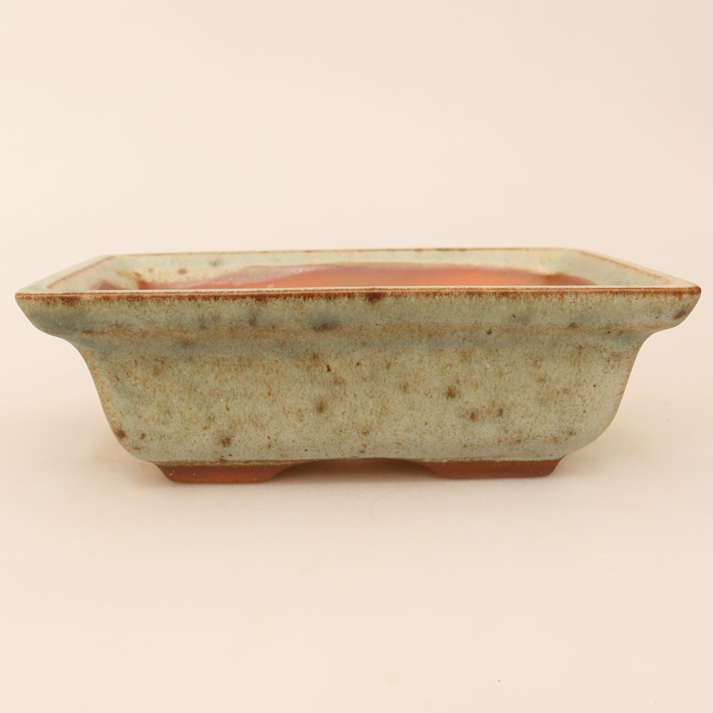 Keramická miska  14,5 x 10 x 5 cm, farba béžovo-zelená