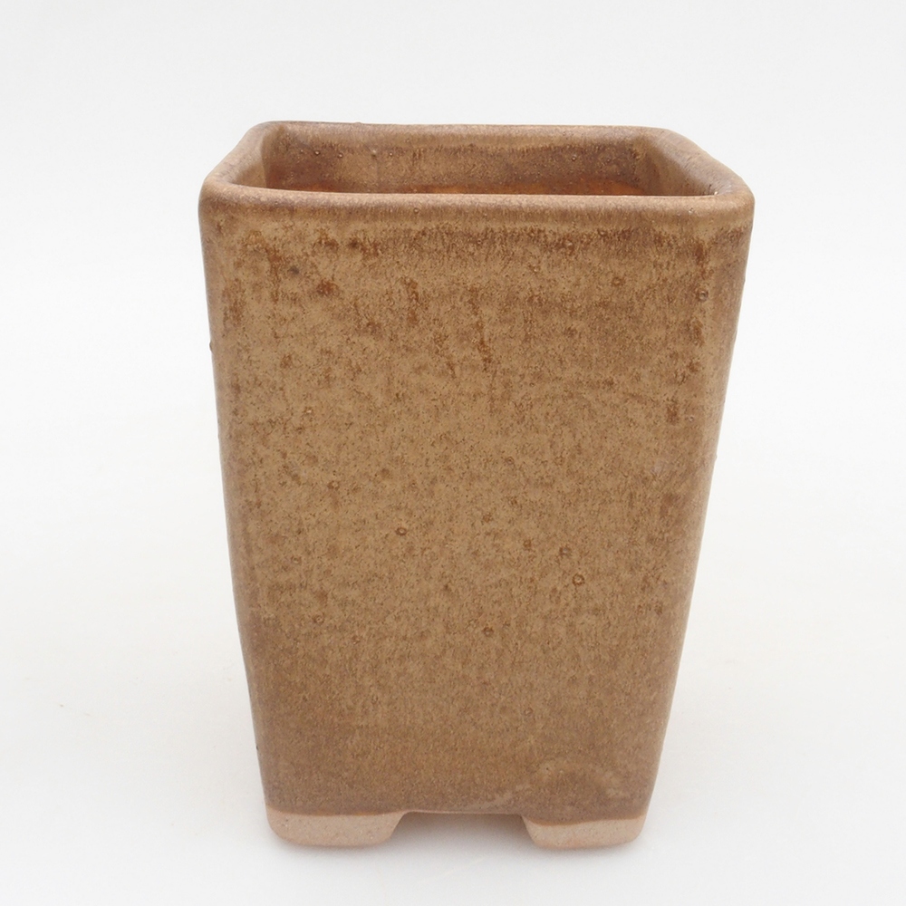 Keramická bonsai miska 8 x 8 x 10,5 cm, farba hnedá