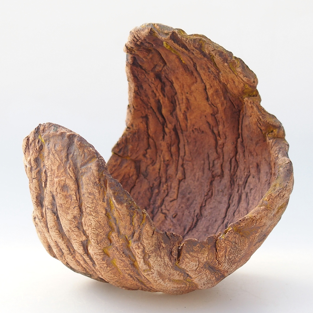 Keramická mušľa 10 x 9 x 12 cm , žltá