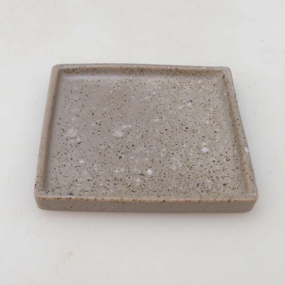 Bonsai podmiska štvorc M - 10 x 10 x 1,5 cm - béžová