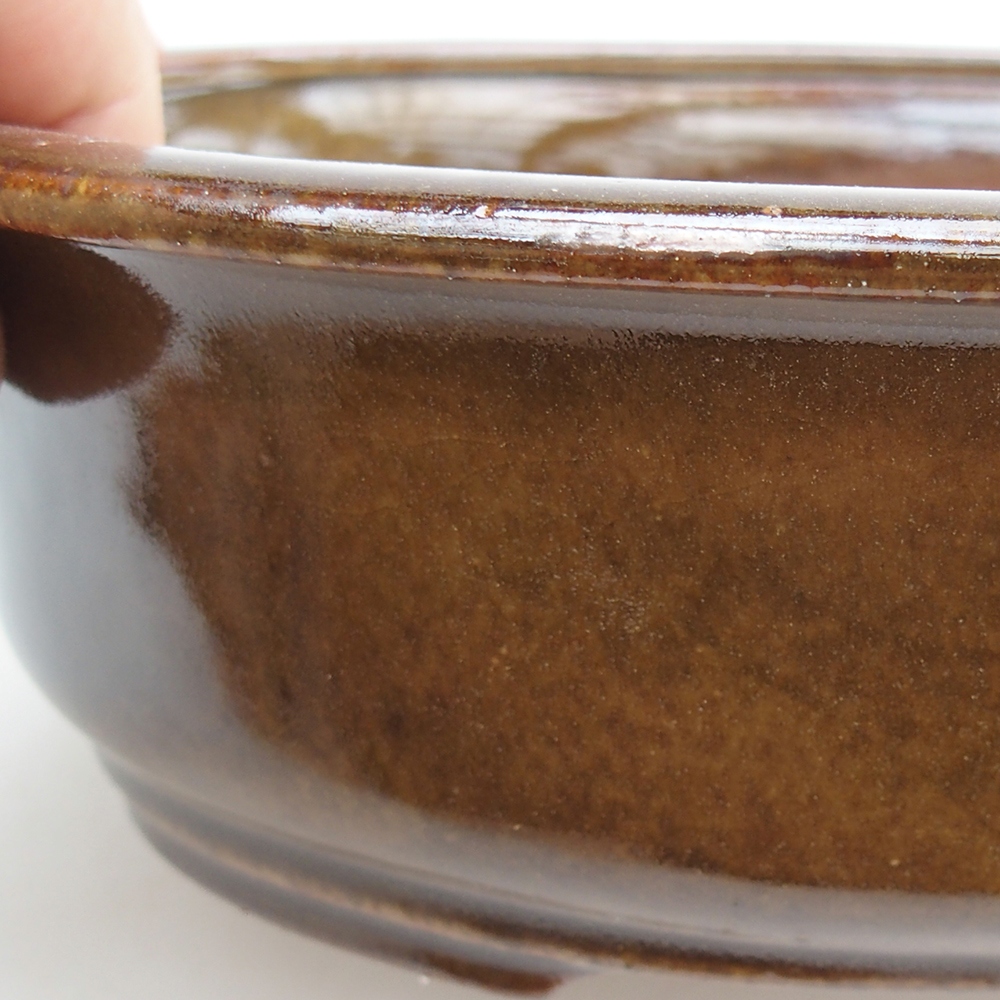 Keramická miska na bonsaje 23 x 19 x 7 cm, hnedá