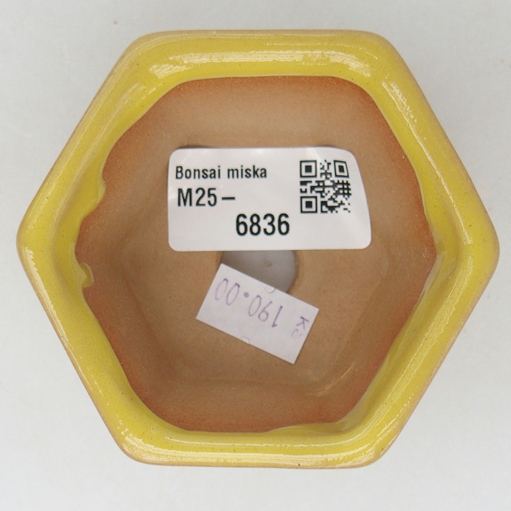 Keramická miska na bonsaje 7,5 x 7 x 4 cm, žltá