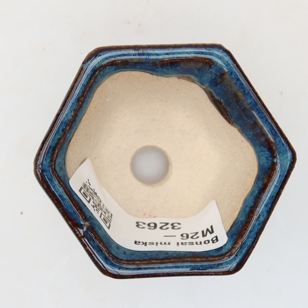 Keramická miska na bonsaje 5,5 x 5 x 3 cm, farba modrá