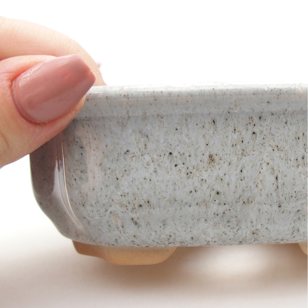 Keramická miska na bonsaje 11,5 x 8,5 x 4 cm, farba béžová
