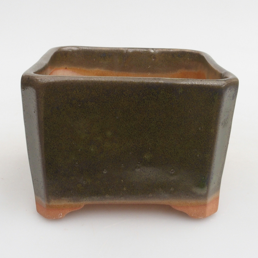 Keramická bonsai miska 9,5 x 9,5 x 7 cm, farba zelená