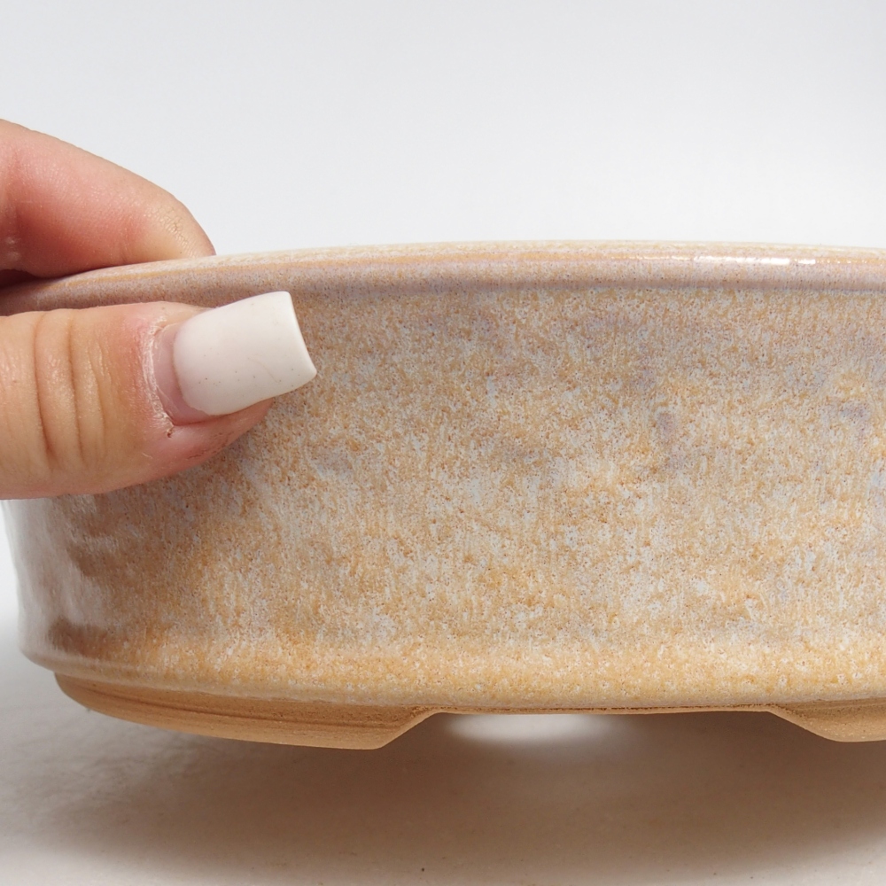 Keramická miska na bonsaje 21 x 21 x 6 cm, farba béžová