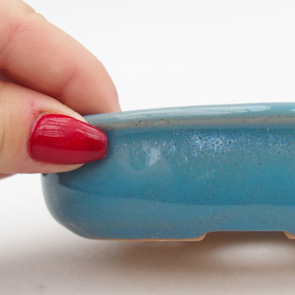 Keramická miska na bonsaje 12 x 8,5 x 3 cm, farba modrá