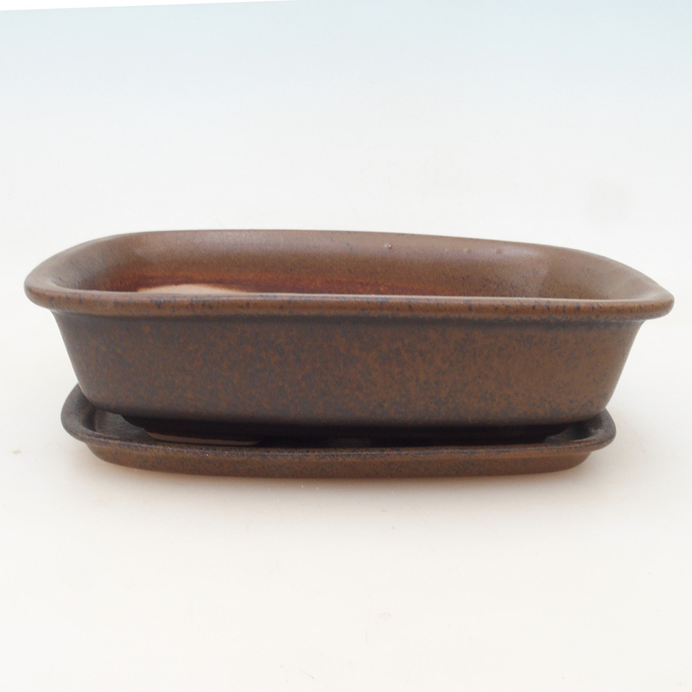 Bonsai miska + podmiska H02 - hnedá