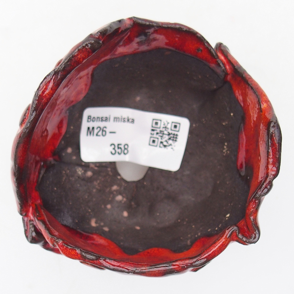 Keramická mušľa 9 x 7,5 x 7 cm , farba červená