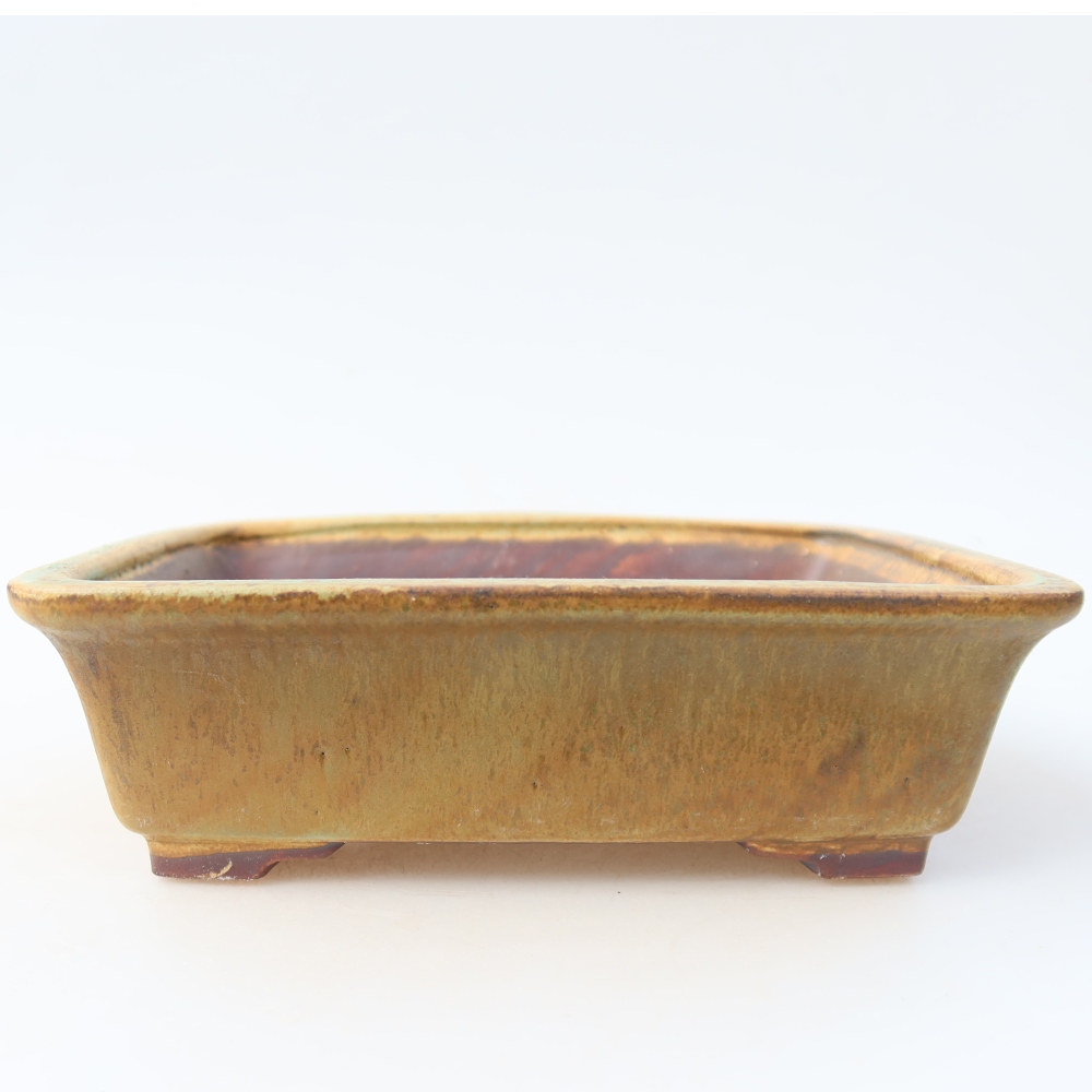 Keramická miska na bonsaje 17,5 x 14,5 x 5 cm, farba zelená