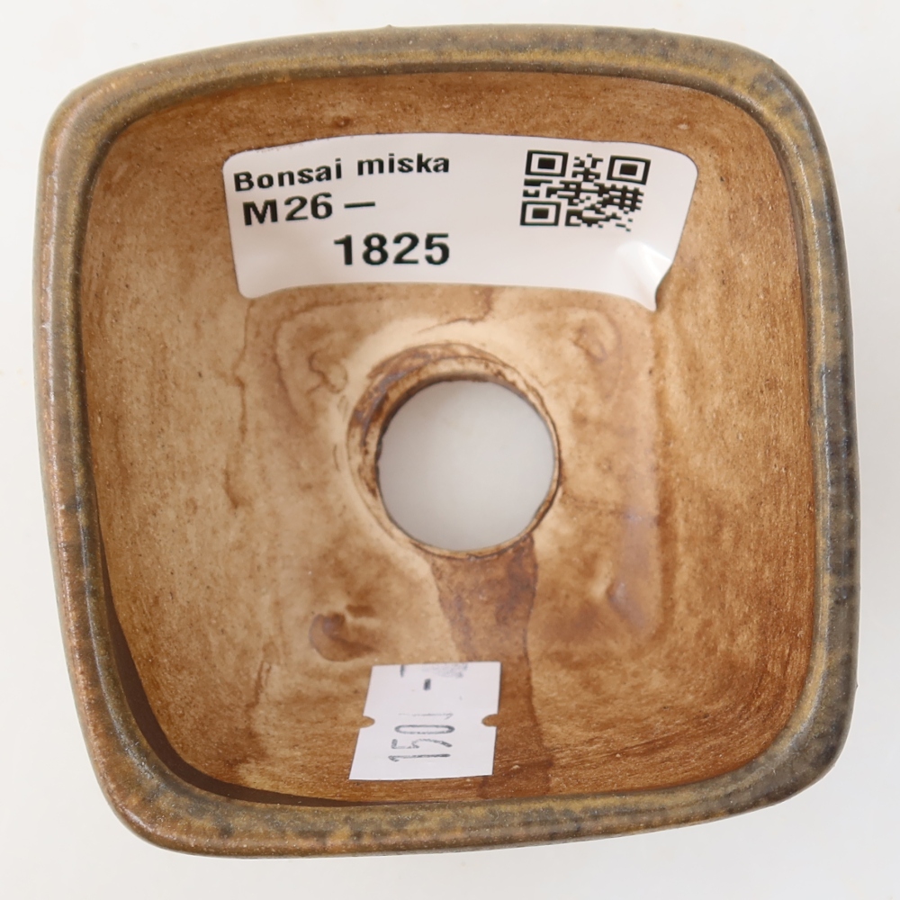 Keramická miska na bonsaje 6 x 6 x 4 cm, hnedá