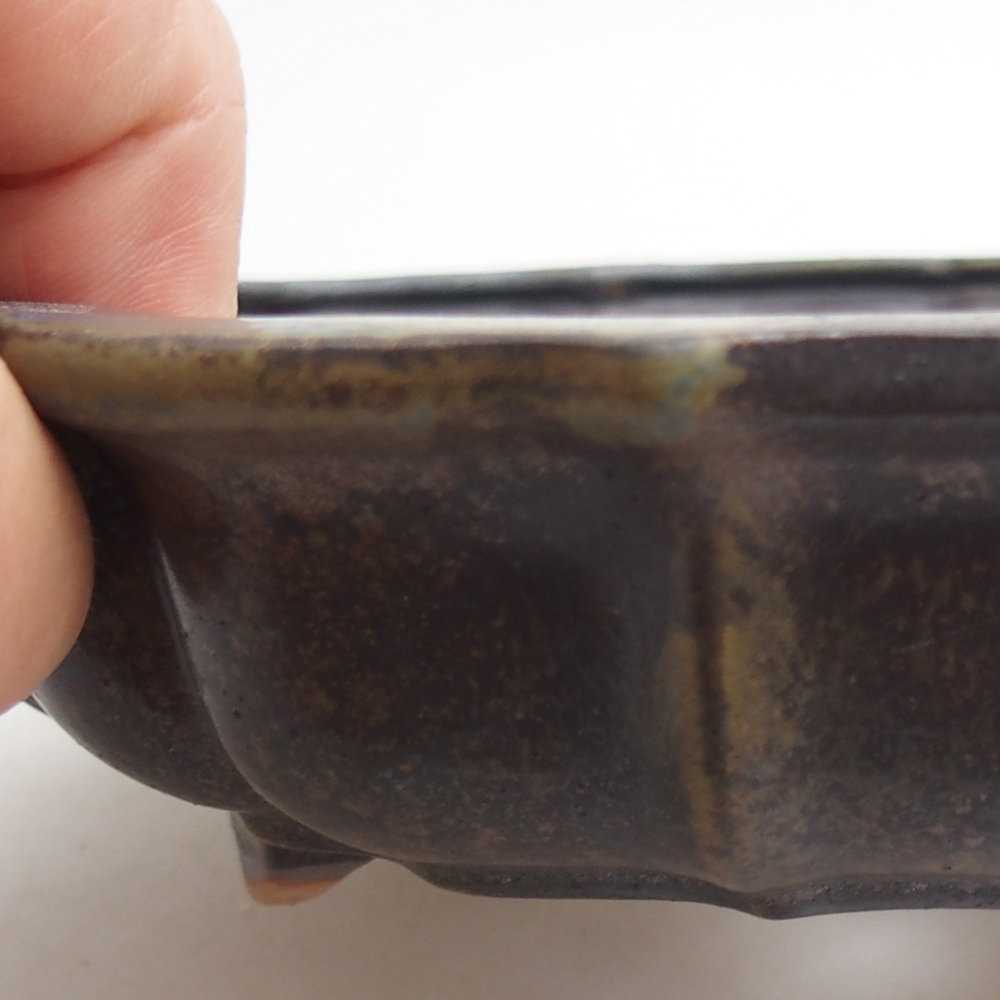 Keramická miska na bonsaje 18 x 18 x 4,5 cm, hnedá