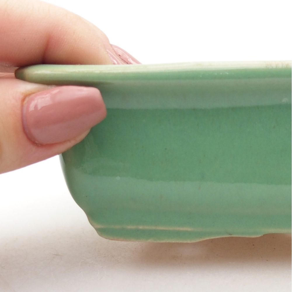 Keramická miska na bonsaje 13,5 x 10 x 4 cm, zelená