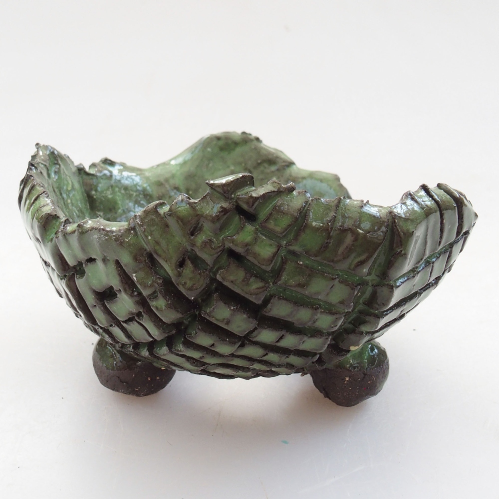 Keramická Škrupina 6,5 x 6 x 4,5 cm, farba zelená