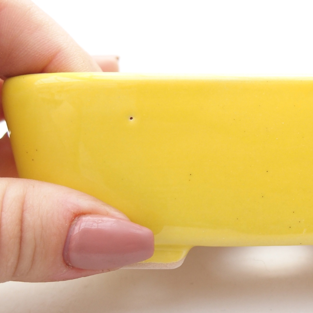 Keramická miska na bonsaje 12,5 x 9 x 3,5 cm, žltá